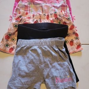 Girls shorts and leggins set of 5,size 4,black,grey,pink,kids headquarters